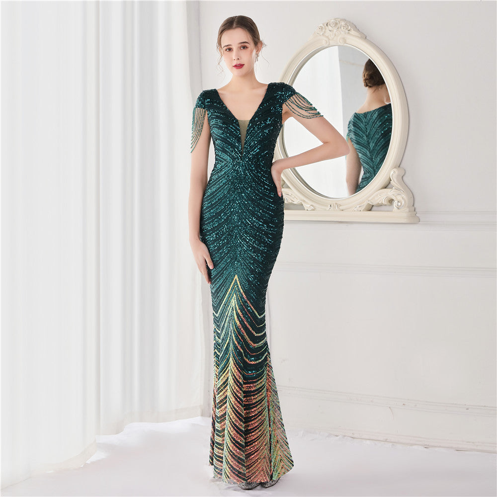 Flower Sequin Craft Beaded Party Dress Wedding Dresses