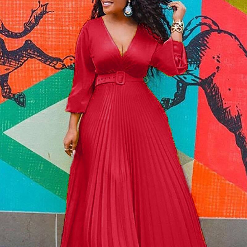 Slimming Solid Color Elegance Retro Chiffon Dresses