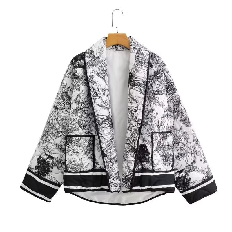 Women's Durable Charming Printing Cotton Fashionable Jackets
