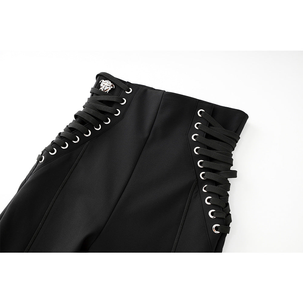 High Waist Rope Tight Micro Elastic Pants