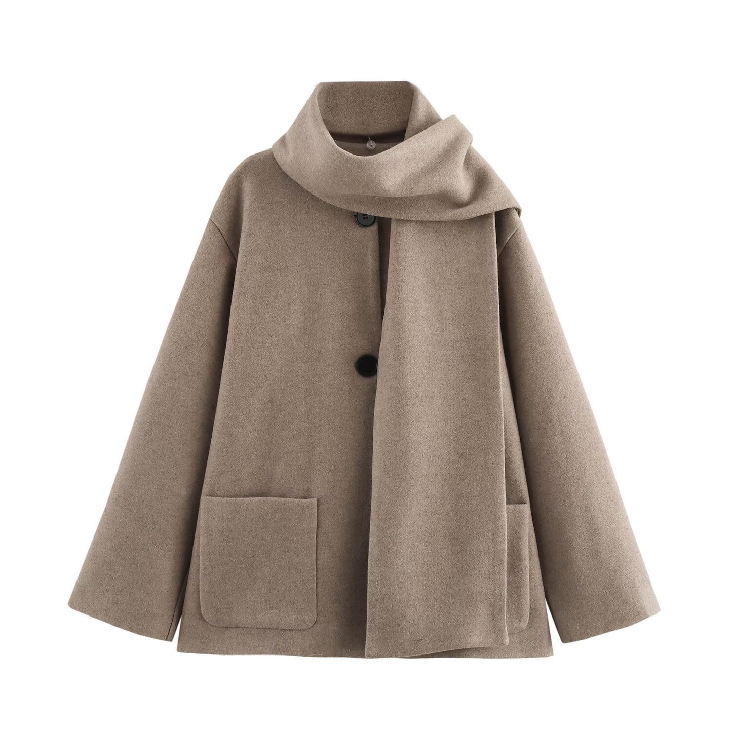 Women's New Street Fashion Scarf Tweed Coats