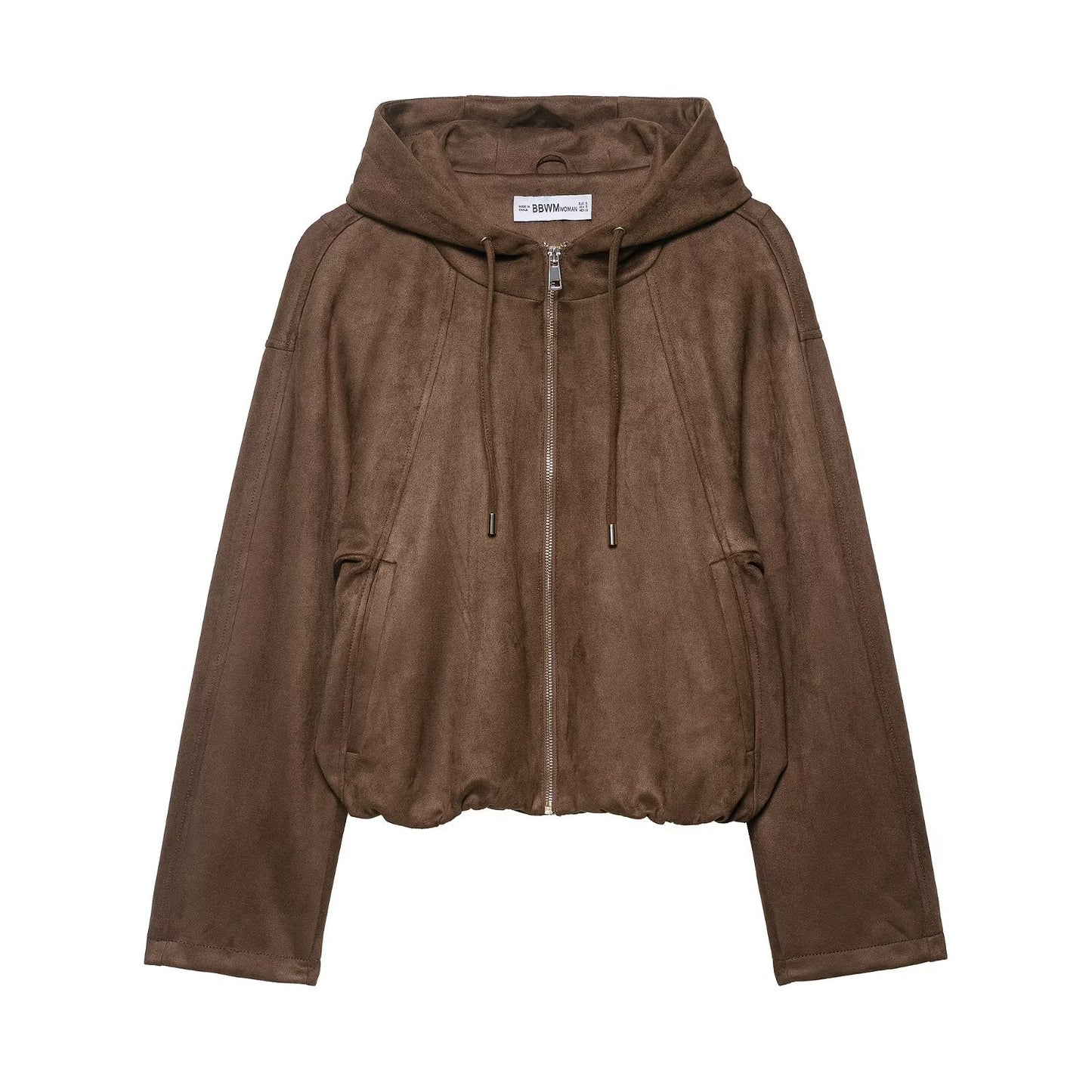 Women's Attractive Hooded Suede Texture Bomber Jackets