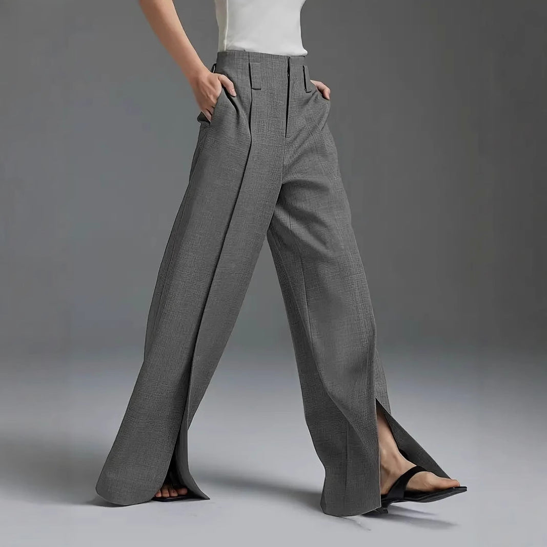 Women's Source High Waist Slit Design Sense Pants