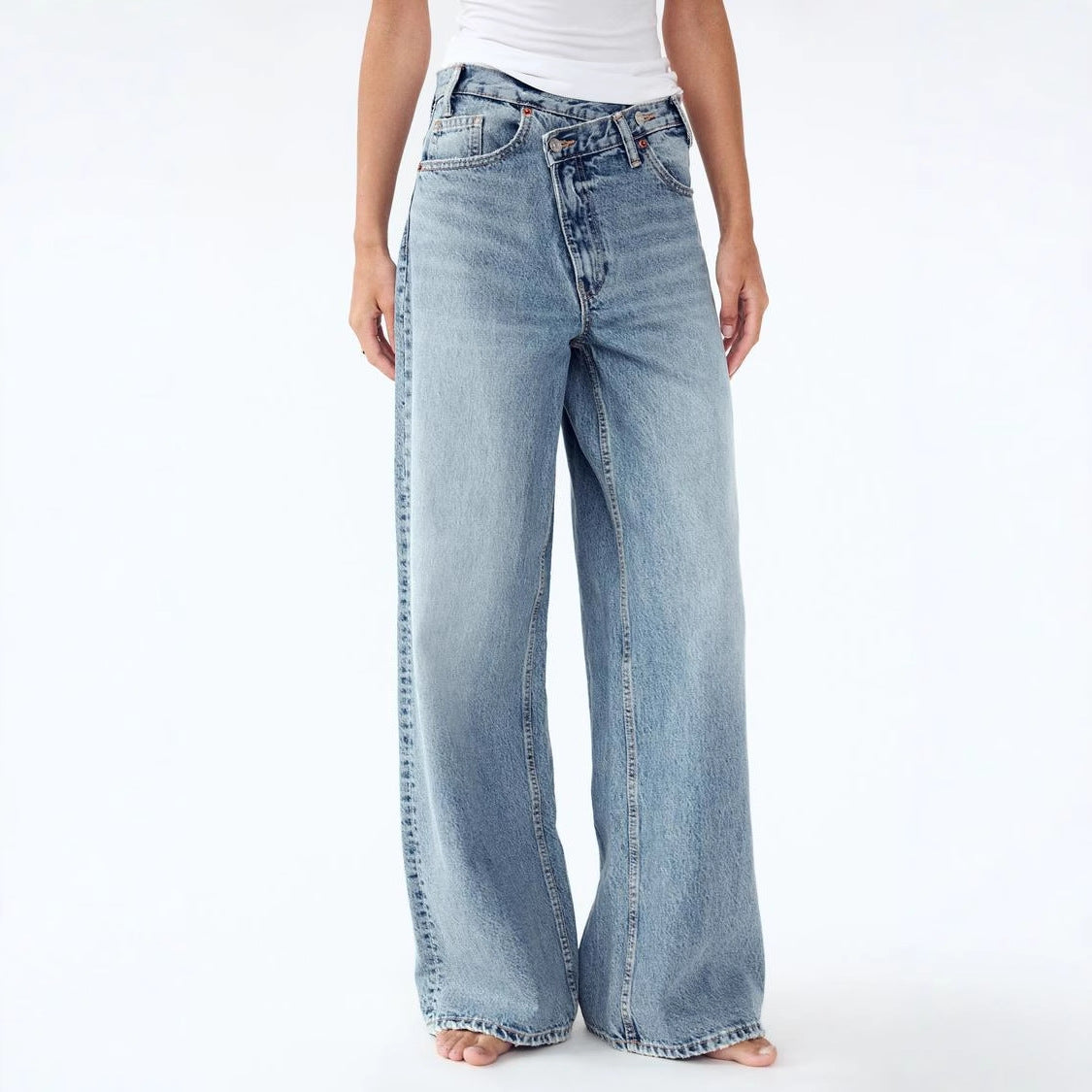Women's European High Quality Denim Straight Jeans