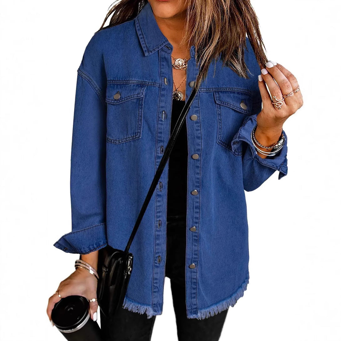 Women's Fashion Wear Denim Burr Shirt Jackets
