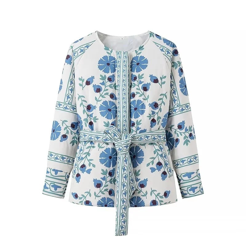 Women's Creative Printed Small Floral Cotton Jackets