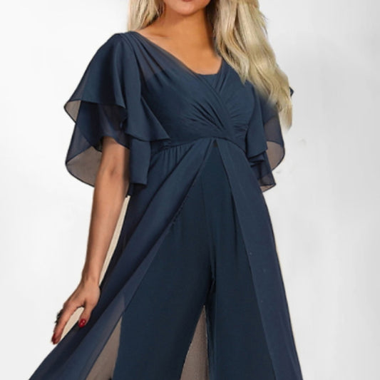 Women's Summer Fashion Solid Color Sleeve High Pants