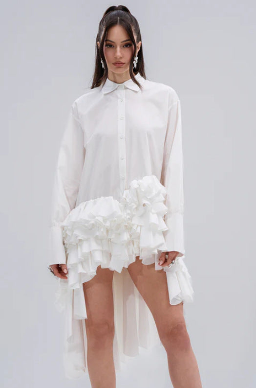 Temperament Front Back Long Shirt Autumn Blouses