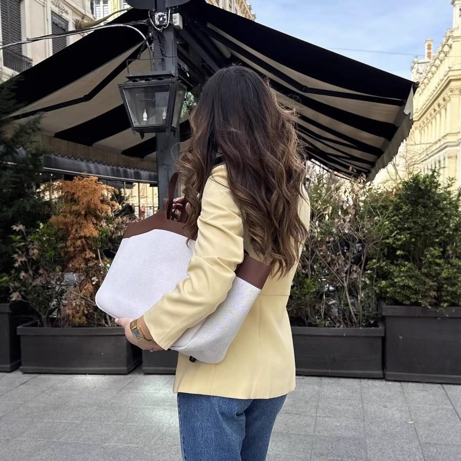 Women's Breasted Round Neck Fashion Slim Blazers