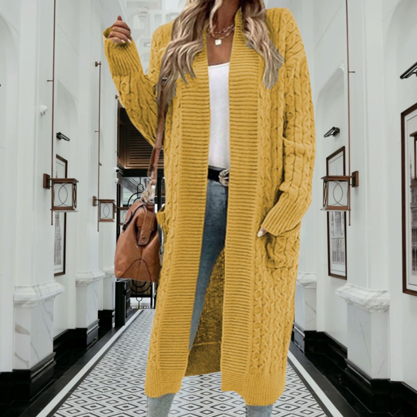 Women's Attractive Pretty Twist Loose Pockets Knitwear