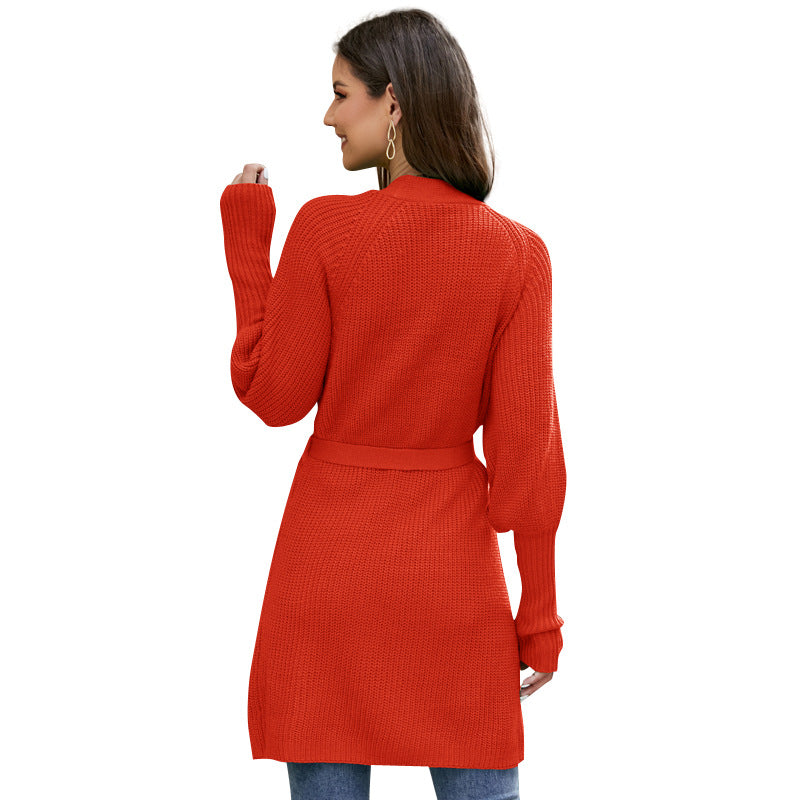 Women's Up Solid Color Knitted Temperament Long Sweaters
