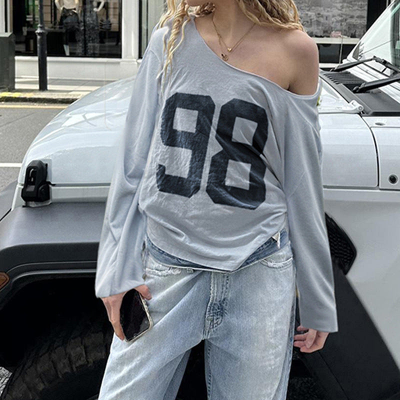 Women's Digital Printed Round Neck T-shirt Casual Blouses