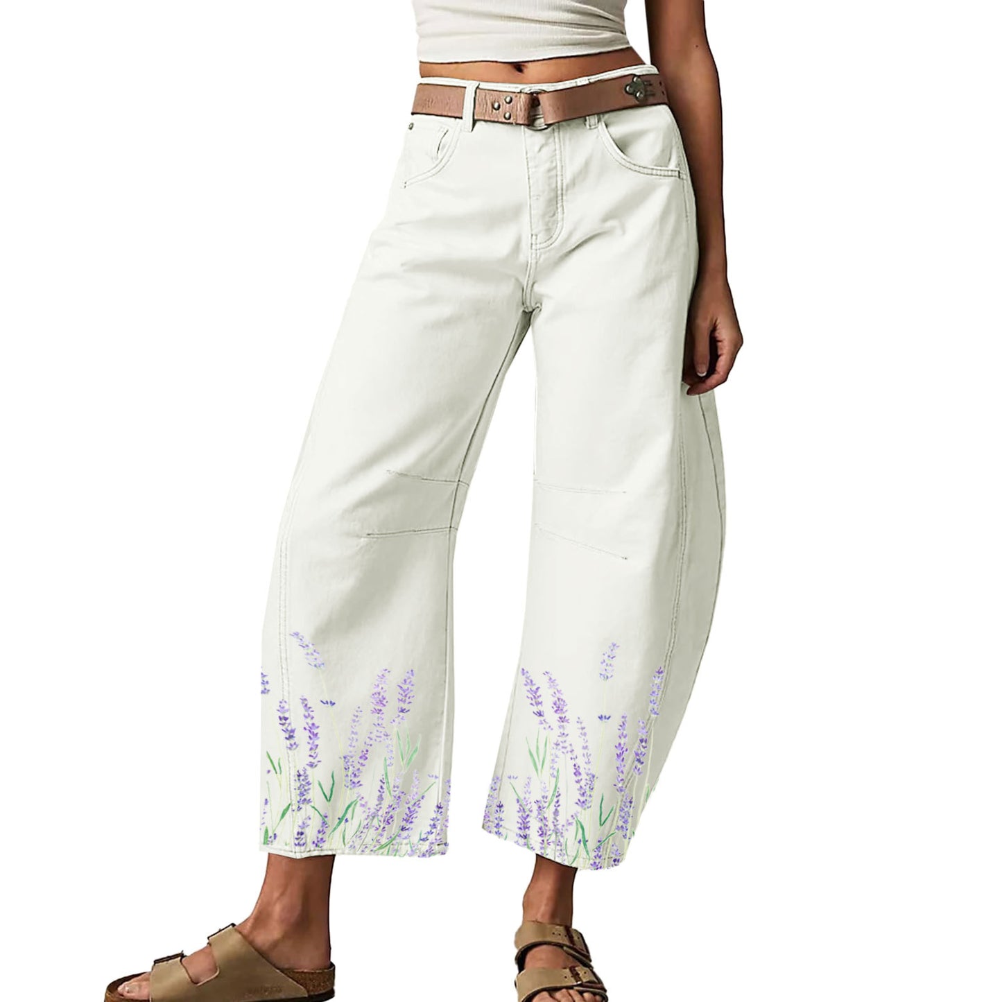 Fashionable Printed Loose Casual Slim Stretchy Jeans