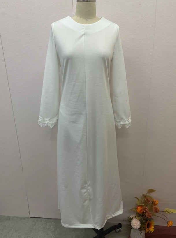 Color Round Neck Fashion Beaded Bell Dresses