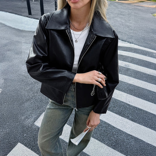 Women's Advanced Minimalist Long Sleeve Leather Jackets