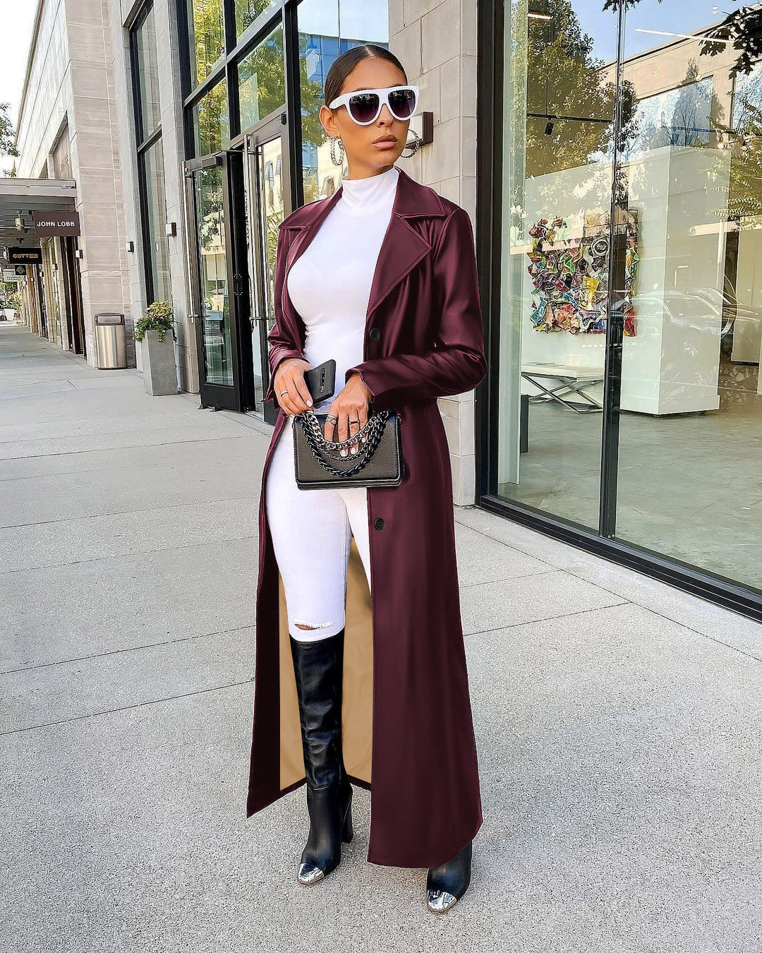 Women's Lapel Button Street Warm Trendy Long Cardigans