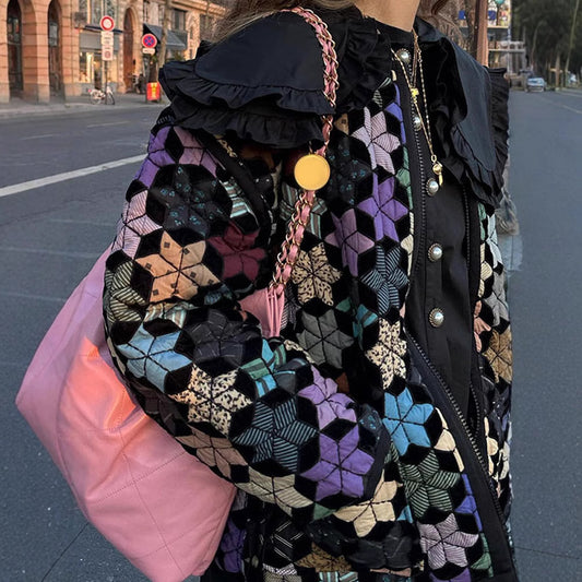 Women's Loose Quilted Fashion Printed Casual Clothes Coats