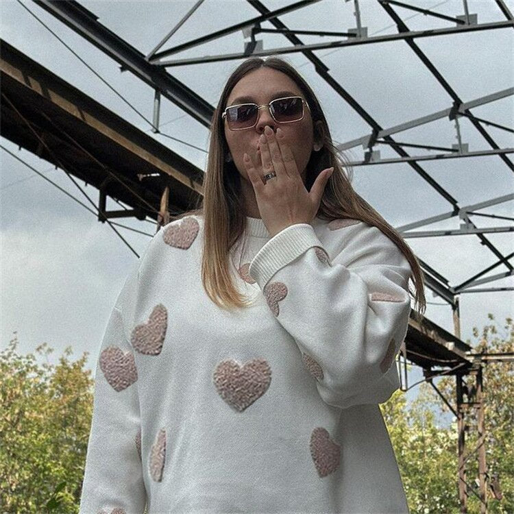 Long Sleeve Loose Leisure Pullover Love Sweaters