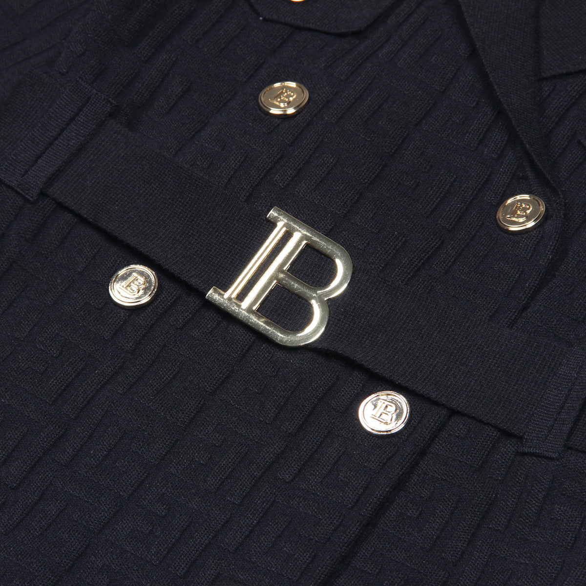 Word Belt Loop Slimming Long Sleeve Knitwear