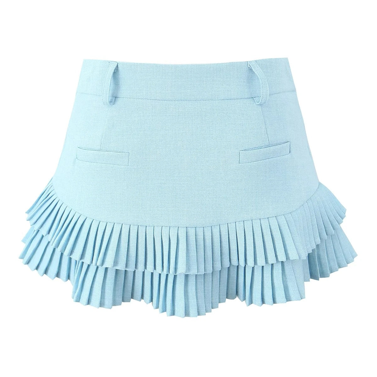 Women's Sexy Low Waist Pleated American Laminated Skirts
