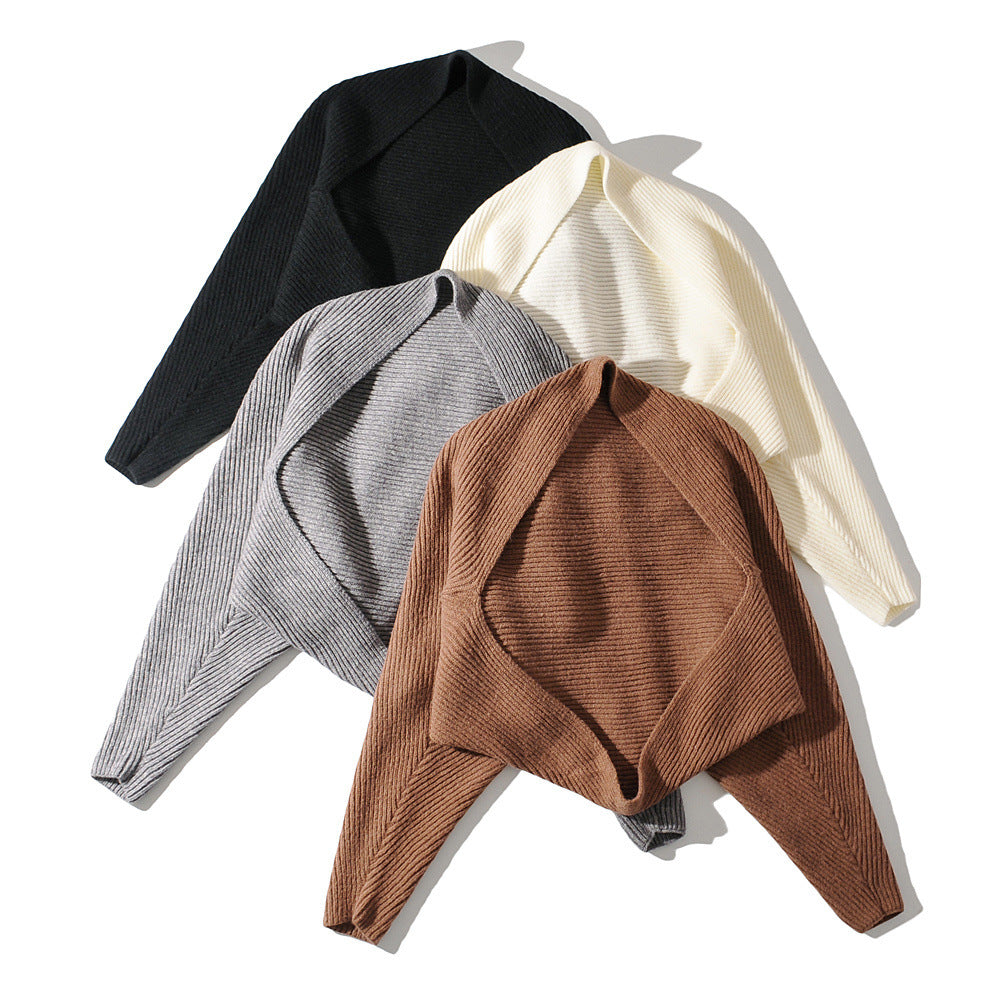 Women's Autumn Hot One-piece Profile Knitted Shawl Knitwear