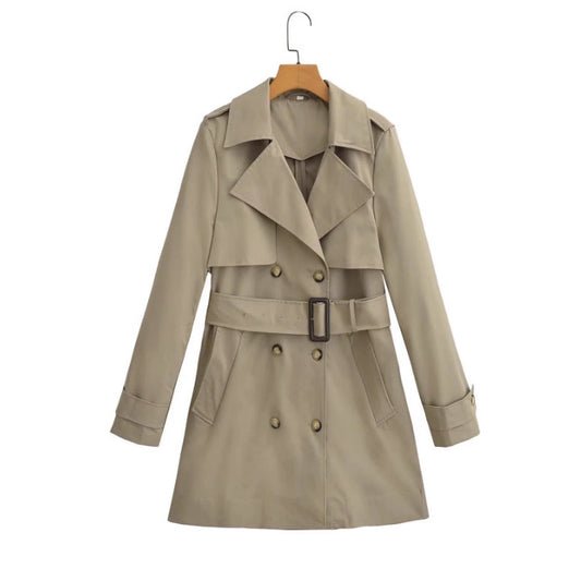 Women's Casual Loose Version With Belt Mid-length Coats