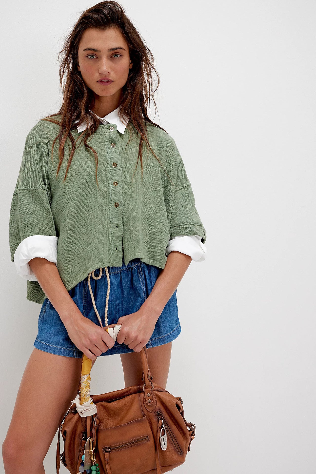 Women's Casual Linen Button Half Sleeve Solid Blouses