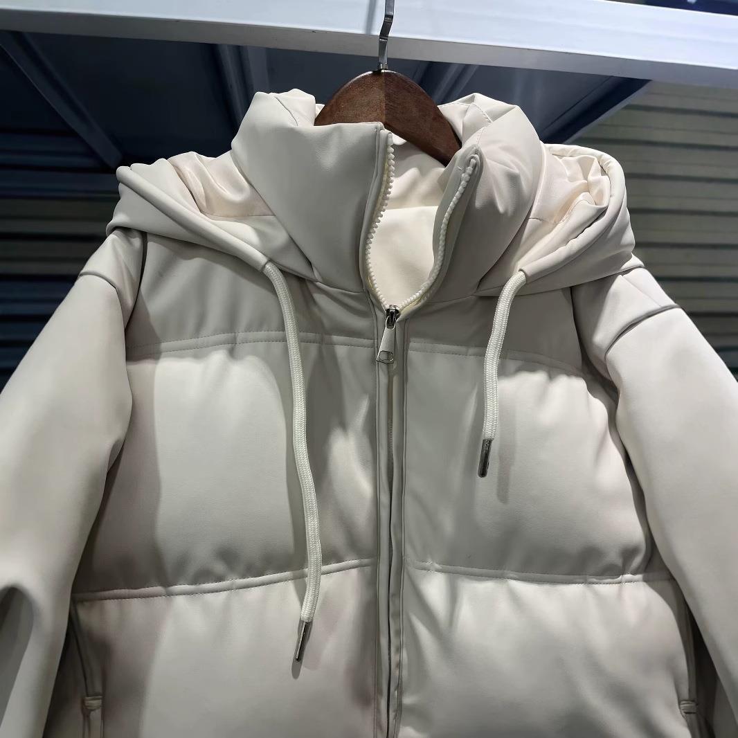 Women's Fashion Wear Hooded Warm Faux Leather Coats