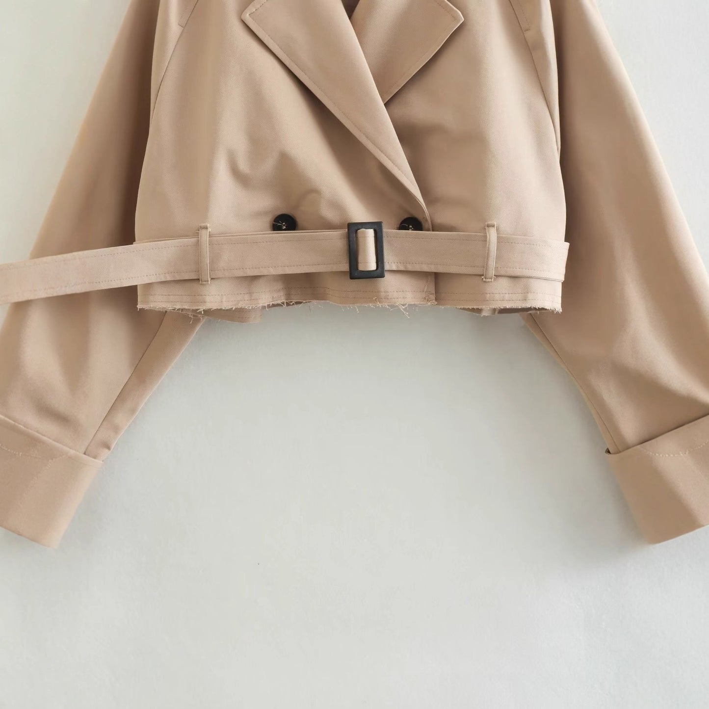 Women's Spring With Belt Long Sleeve Casual Coats