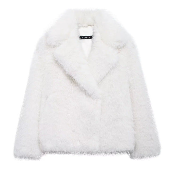 Women's Stylish Comfortable Artificial Fur Effect Coats