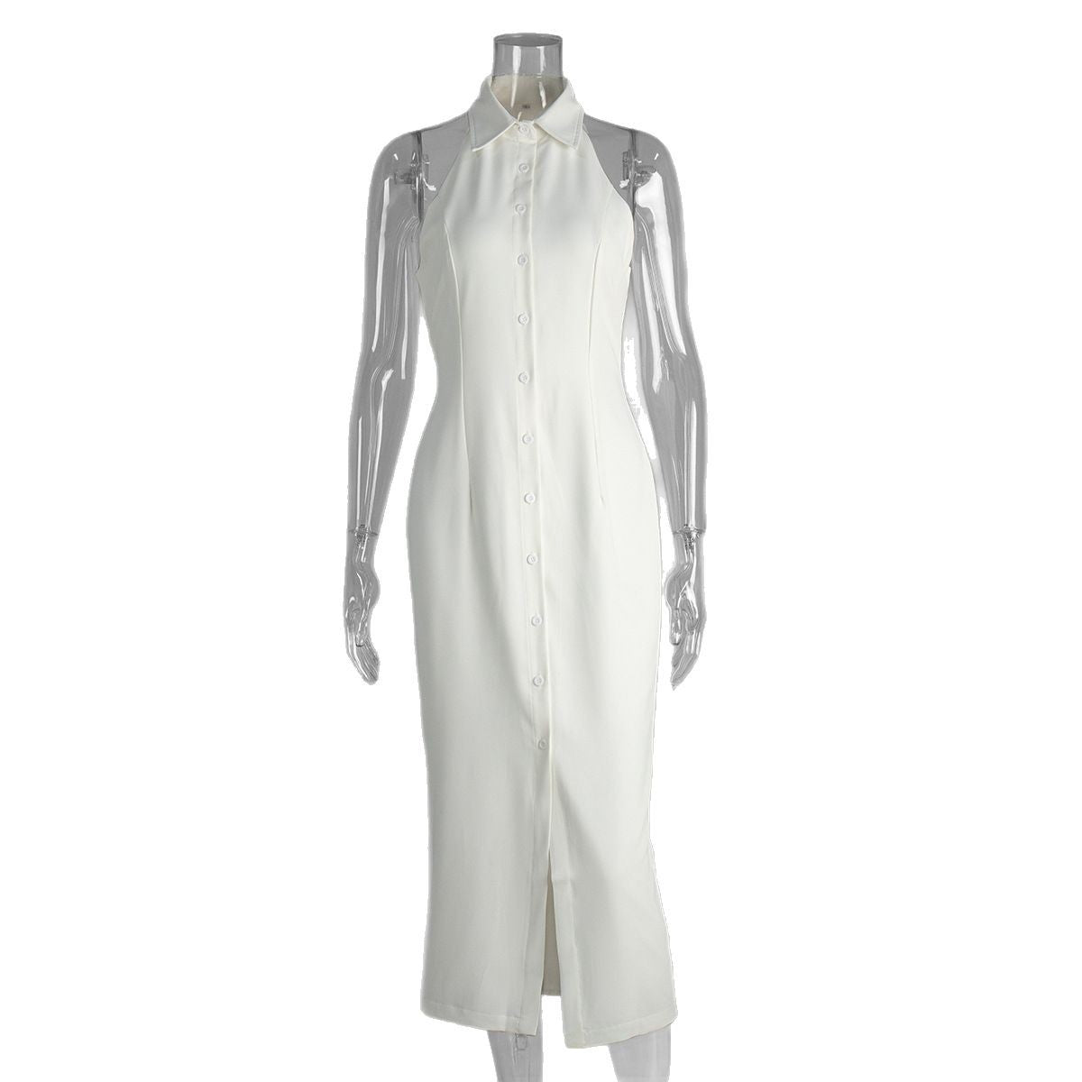 Women's Fashionable Simple Slit Long Dress Summer Dresses