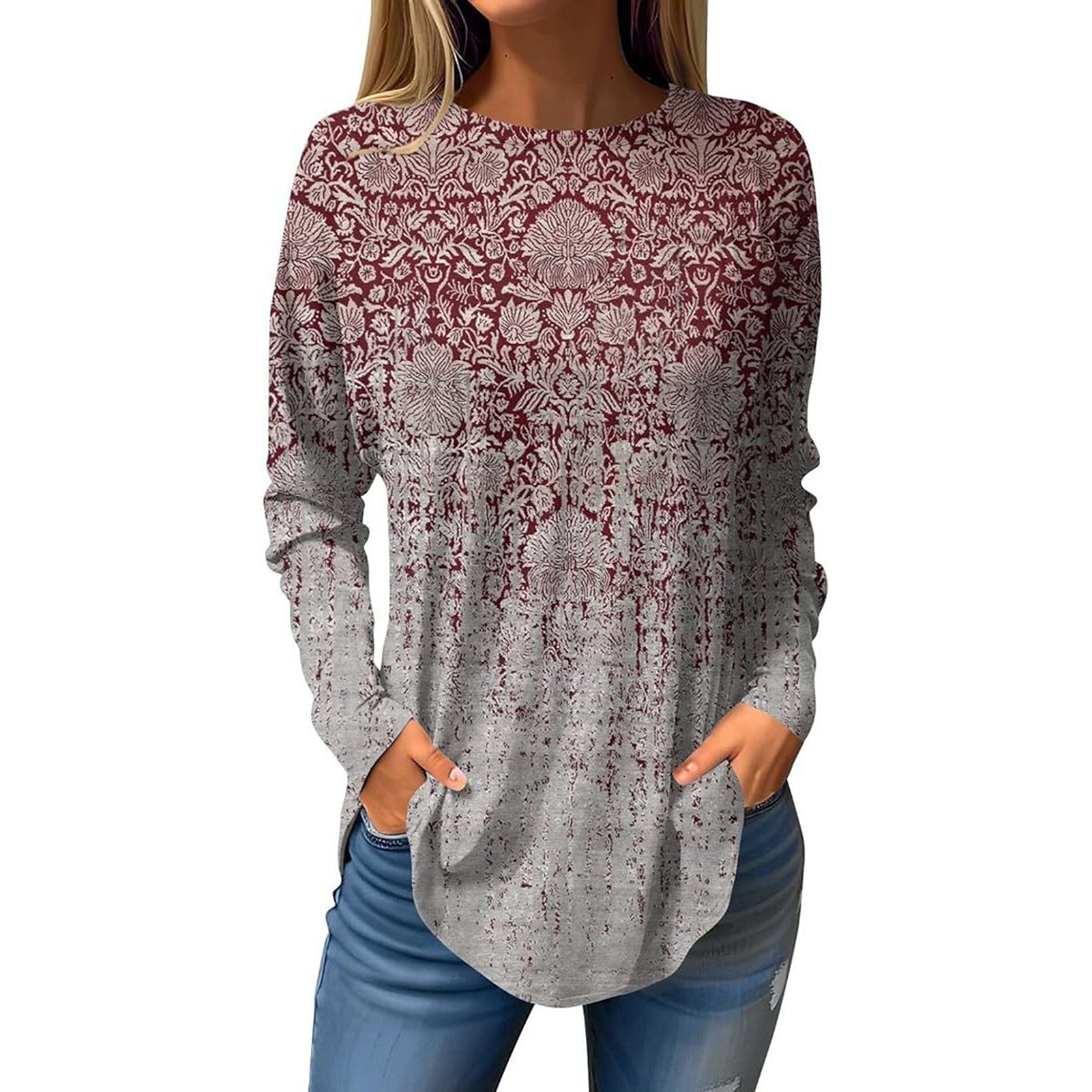 Crafts Summer Hem Arc Loose Long Blouses