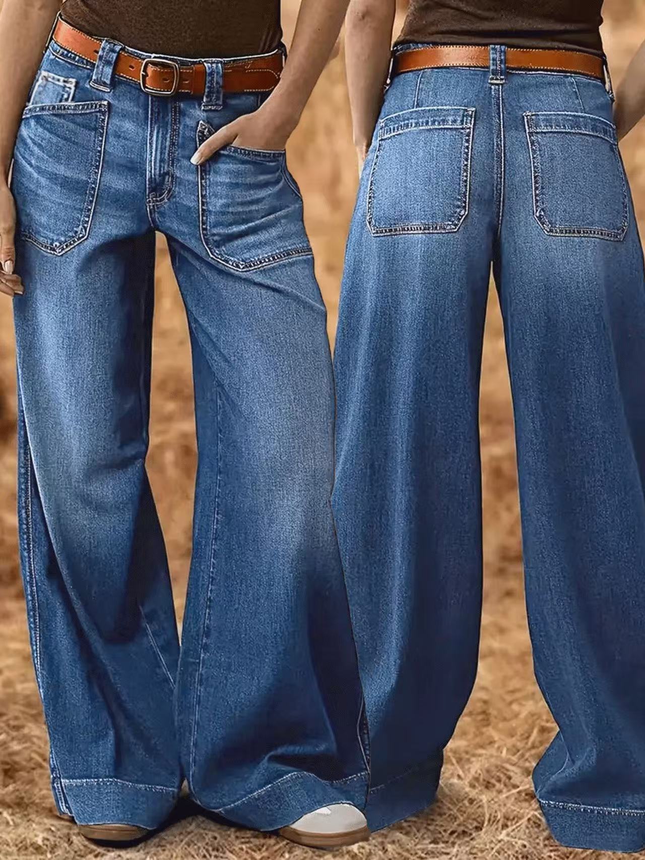 Comfortable Loose Slimming Ladies Straight Denim Jeans