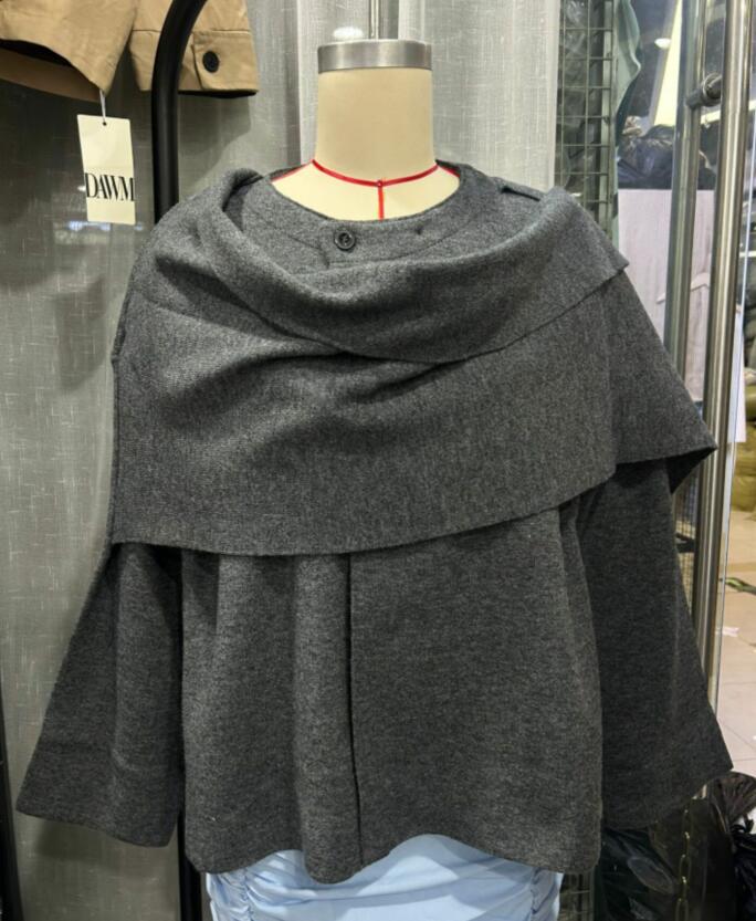 Women's Scarf Knitted Autumn Loose Asymmetry Jackets