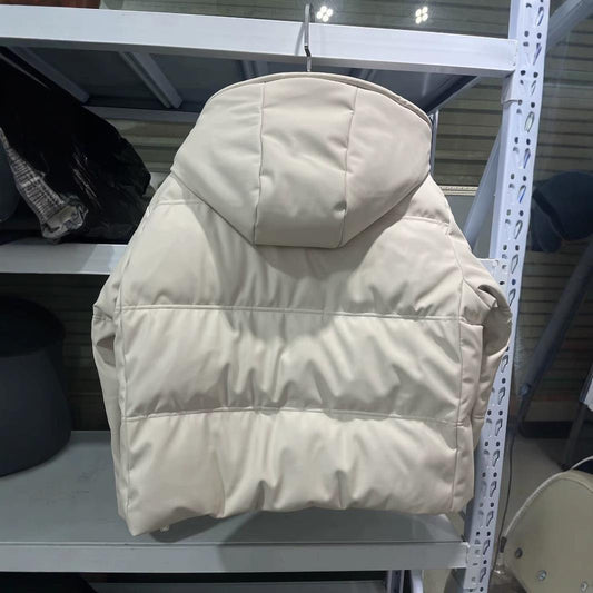 Women's Fashion Wear Hooded Warm Faux Leather Coats