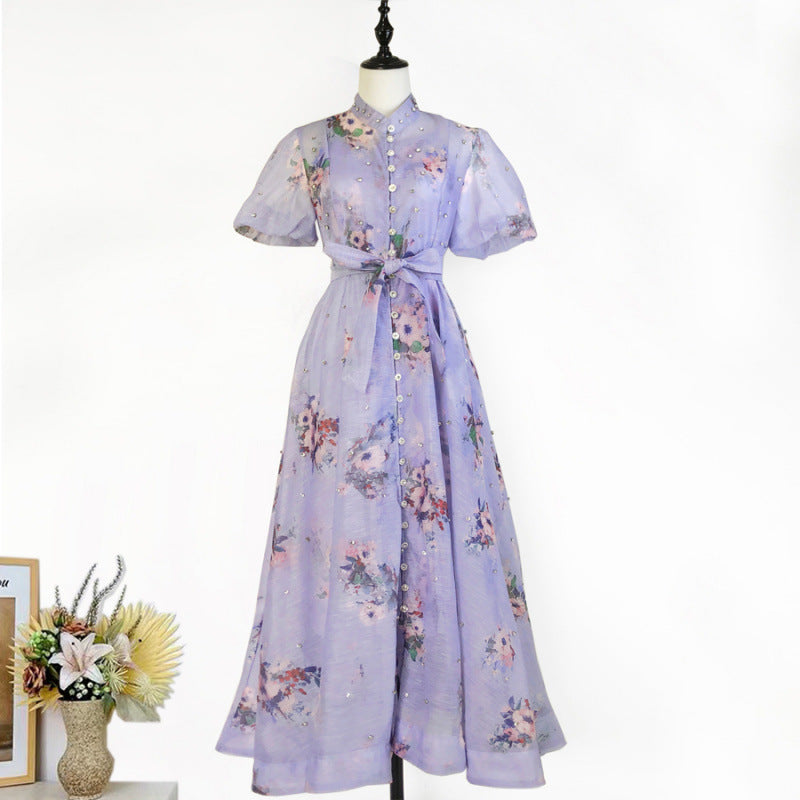 Women's Elegant Lantern Sleeve Single-breasted High Quality Shorts