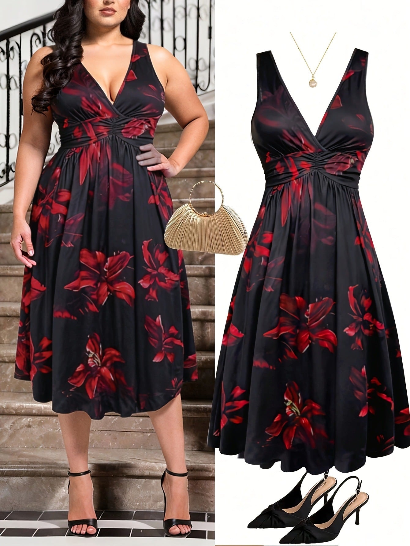 Women's Fashion Summer Elegant Bohemian Style Printing Dress