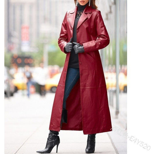 Women's Hot Single Button Leather Slimming Large Jackets