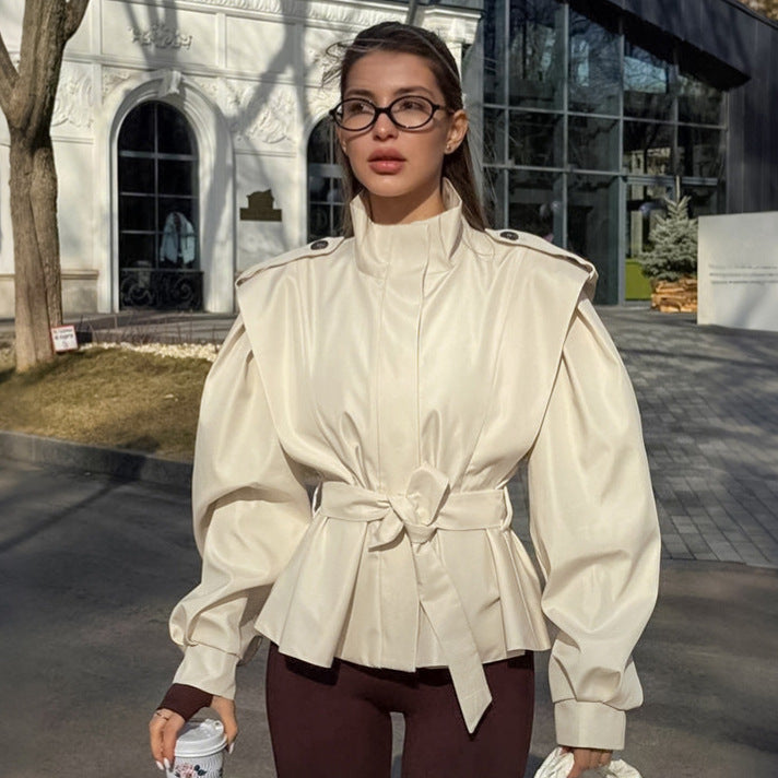 Women's Loose Design Slimming Long Sleeves Lapel Coats