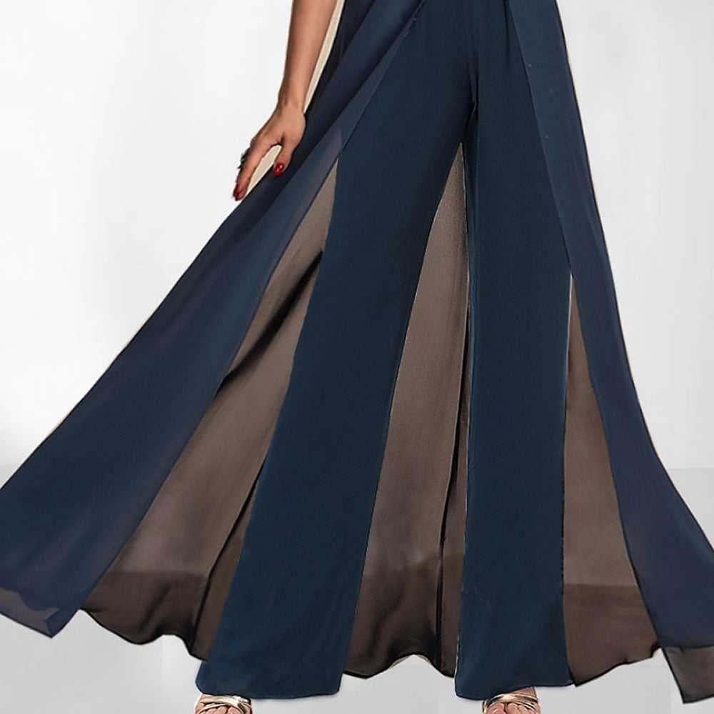 Women's Summer Fashion Solid Color Sleeve High Pants