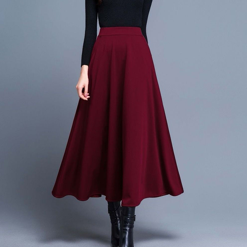Women's Waist Long A- Line Temperament Wild Skirts