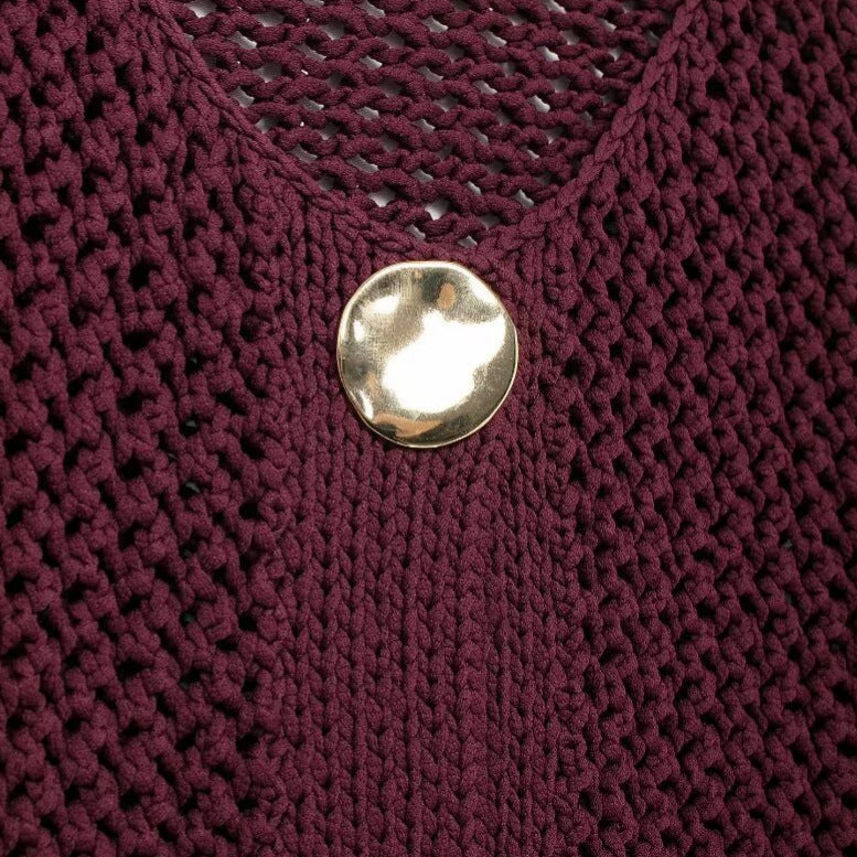 Women's Retro Style Thick Needle Metal Button Coats