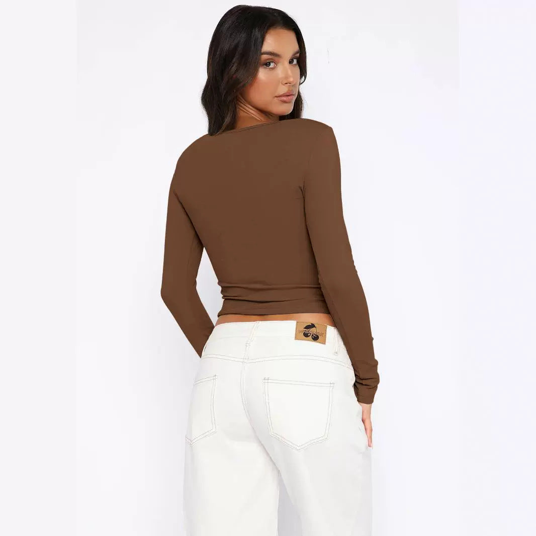 Pure Hot Summer High-grade Button Knitted Blouses