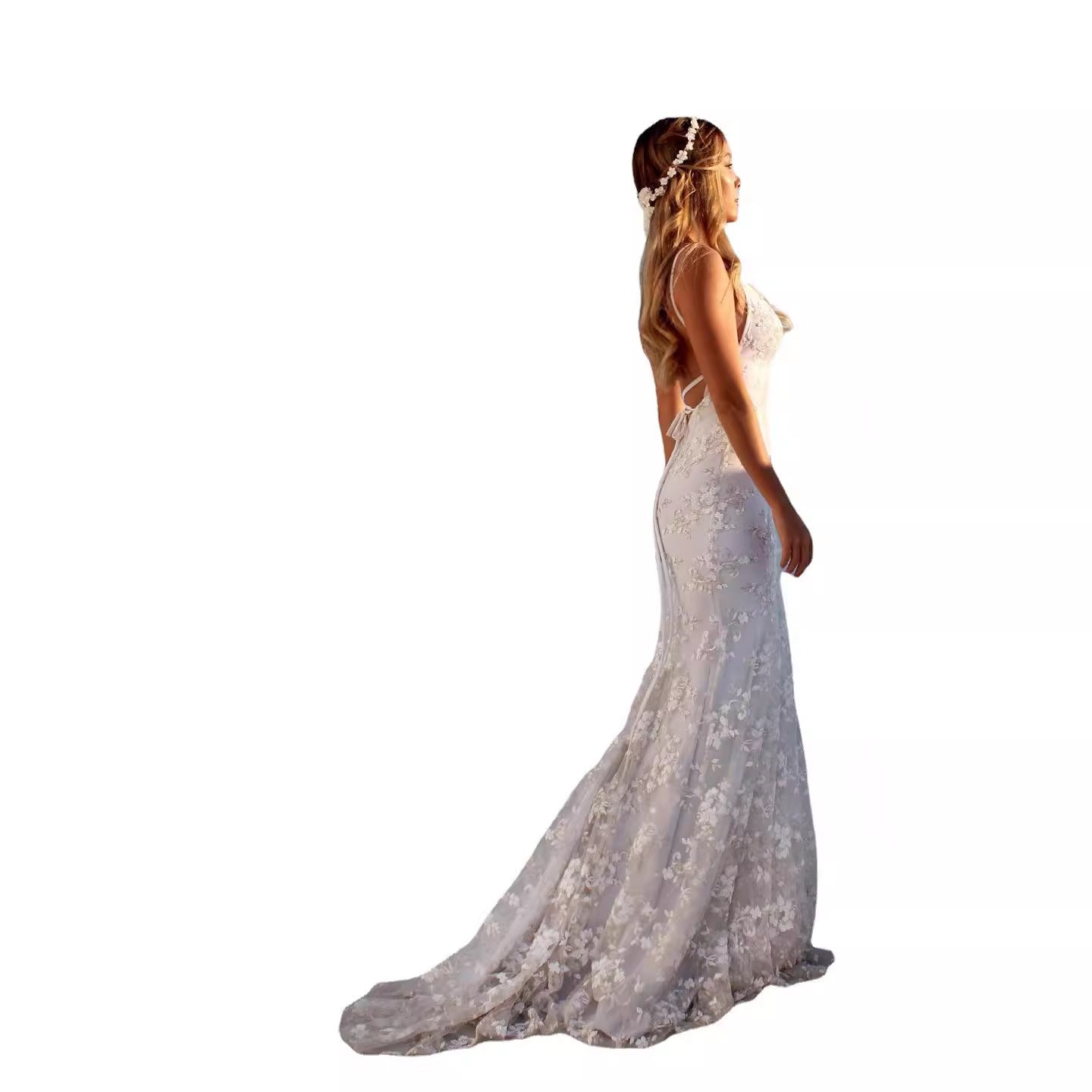 Comfortable Formal Dress Sexy White Suspender Wedding Dresses