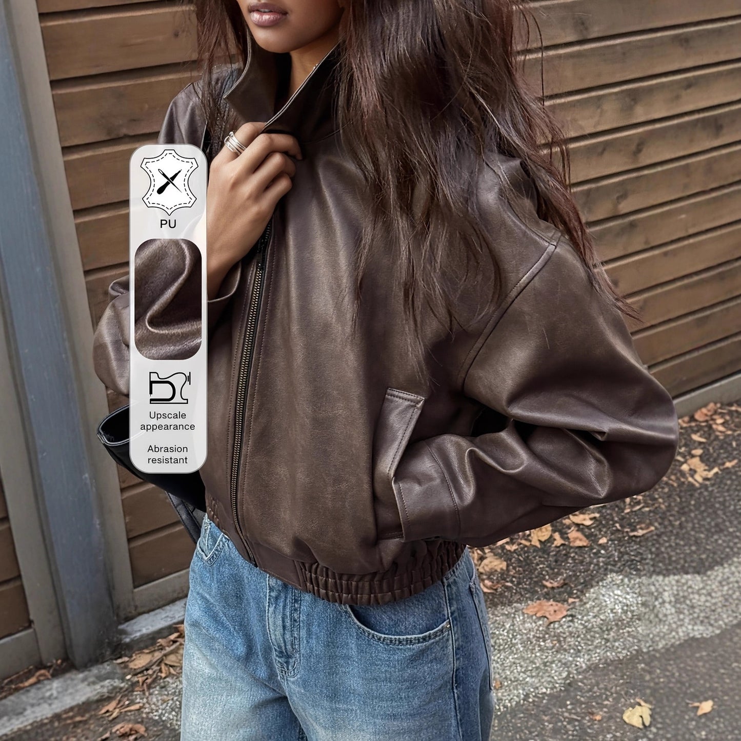 Women's Casual Leather Motorcycle Retro Long-sleeved Jackets