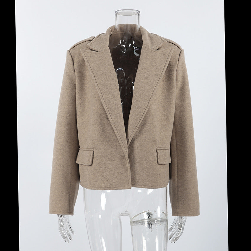 Women's Solid Color Wool High-grade Graceful Fashionable Blazers