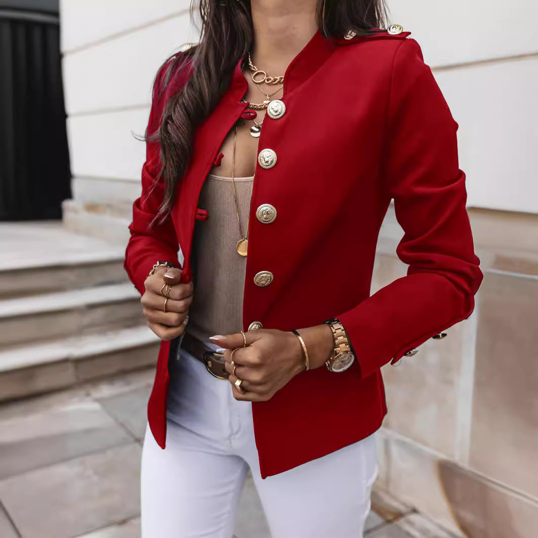 Classy Slouchy Long Sleeve Breasted Small Blazers