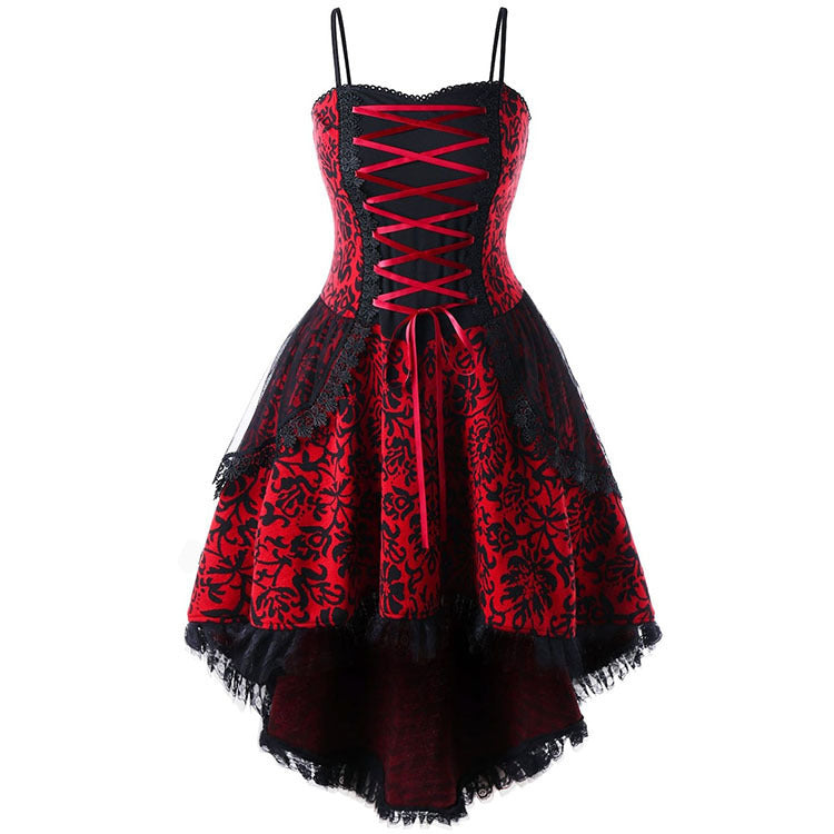 Women's Retro Lace Suspender Dress Fashion Wear Large Dresses