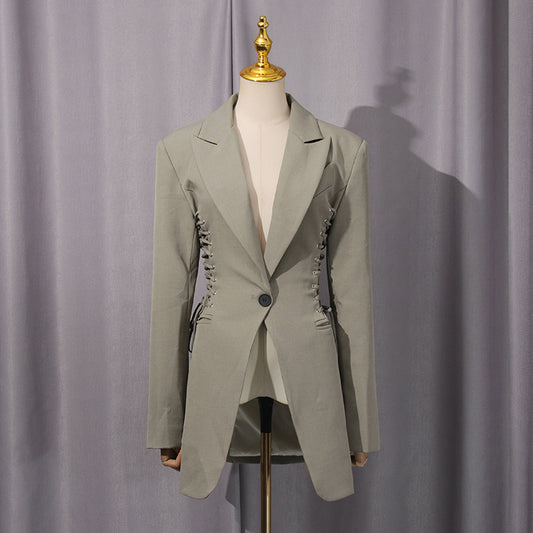 Women's Design Autumn Trendy Tied Slim Fit Blazers