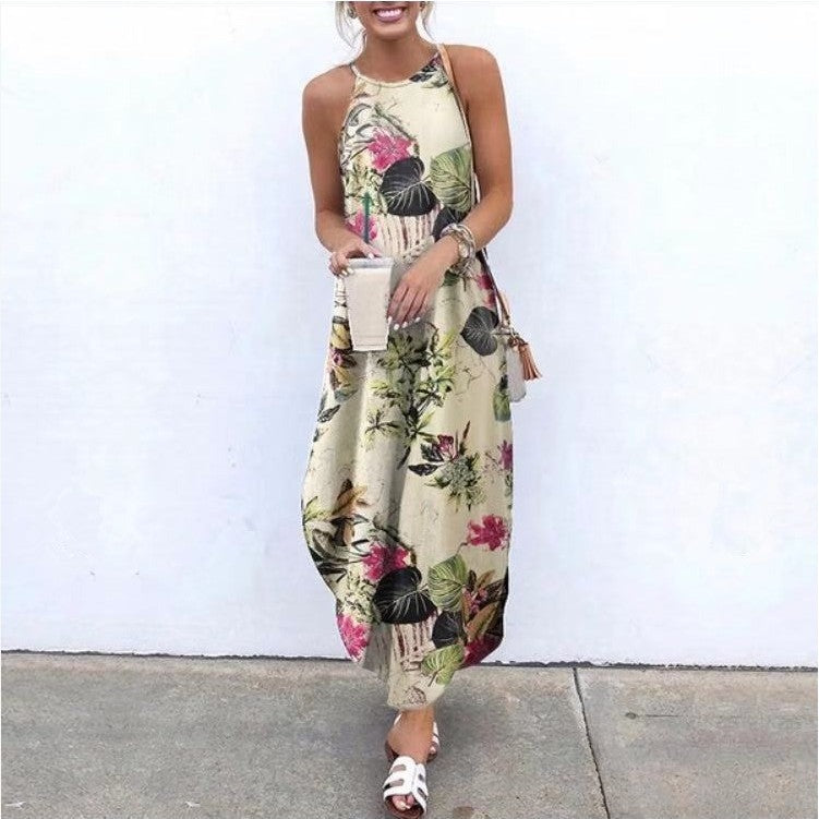 Fashion Round Neck Solid Color Dovetail Dresses